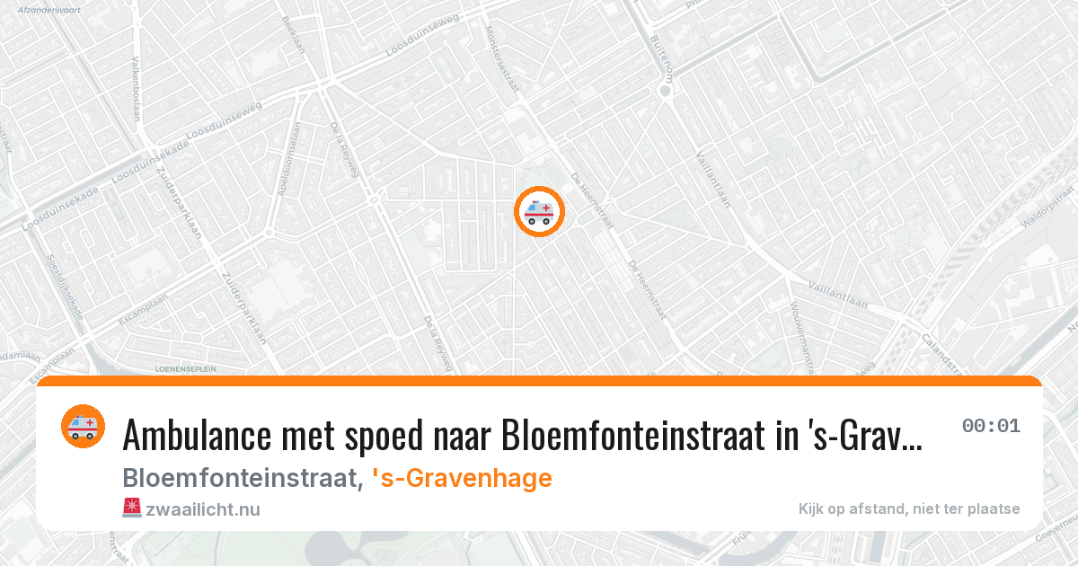 Ambulance met spoed naar Bloemfonteinstraat in 's-Gravenhage — 27 mei 2026