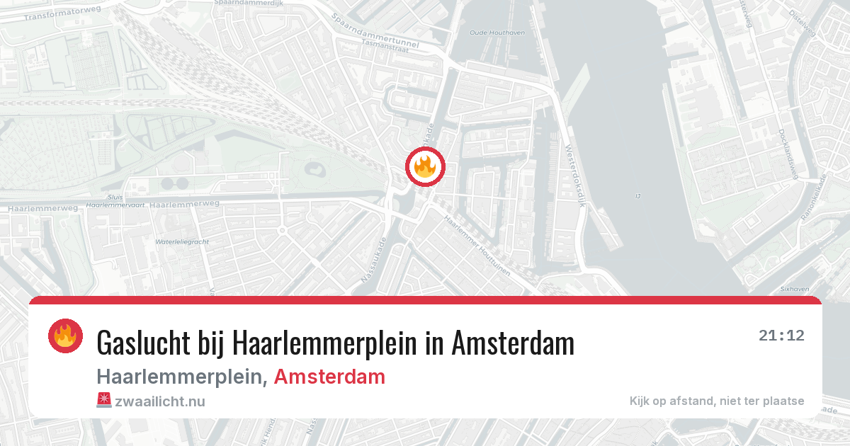 Gaslucht bij Haarlemmerplein in Amsterdam — 28 mrt 2026
