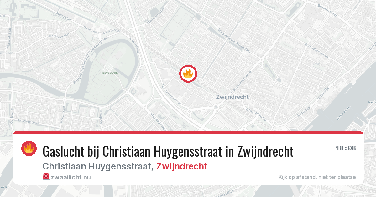 Gaslucht bij Christiaan Huygensstraat in Zwijndrecht — 9 jul 2026