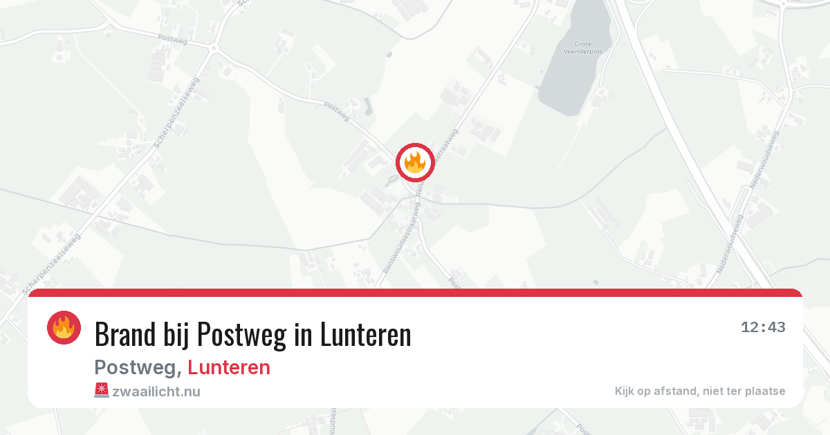 Brand bij Postweg in Lunteren — 21 mrt 2026