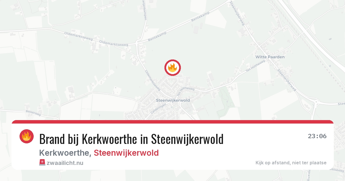 Brand bij Kerkwoerthe in Steenwijkerwold — 19 mei 2026