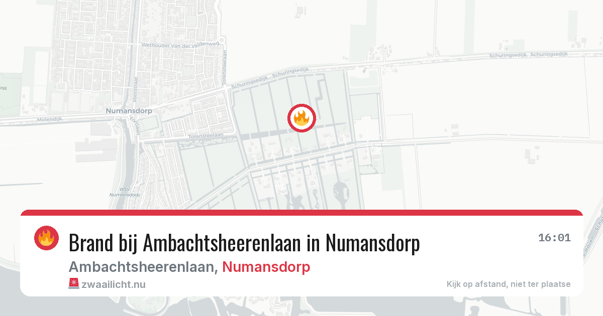 Brand bij Ambachtsheerenlaan in Numansdorp — 25 jul 2026