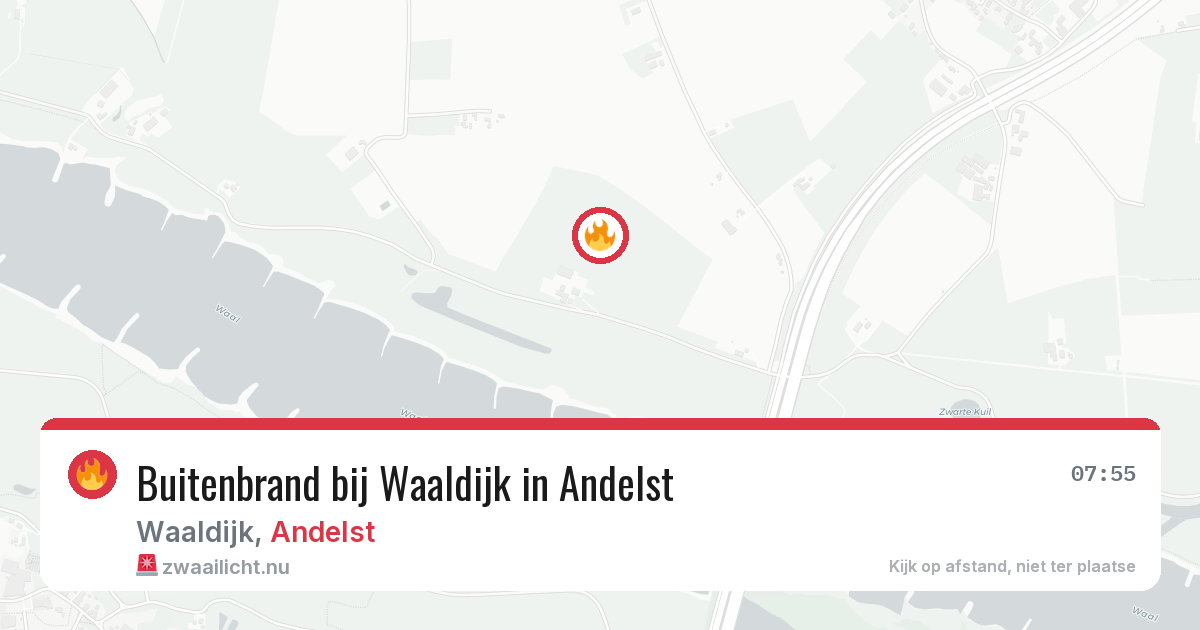 Buitenbrand bij Waaldijk in Andelst — 11 jul 2026