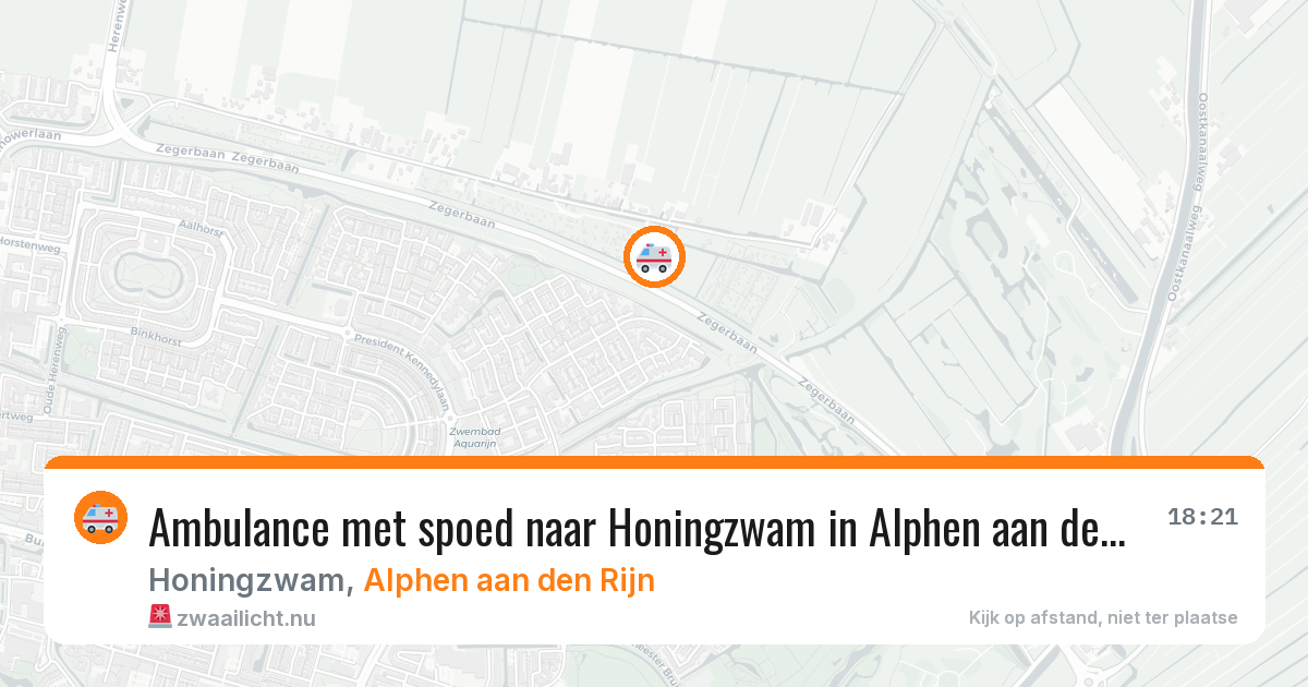 Ambulance met spoed naar Honingzwam in Alphen aan den Rijn — 20 jul 2026