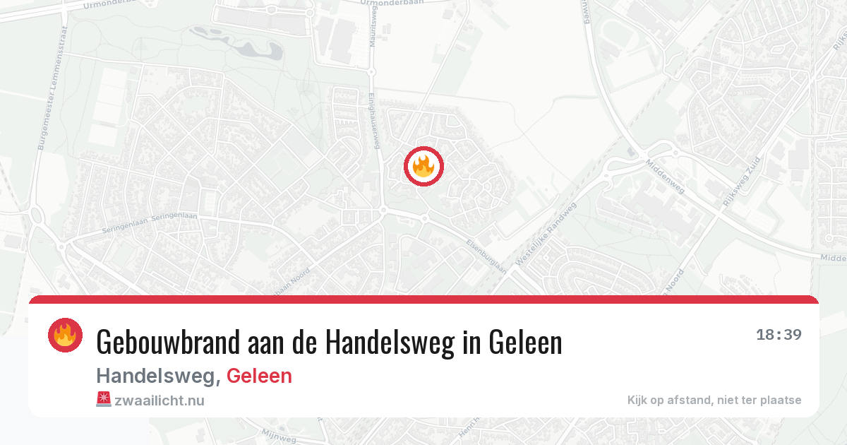 Gebouwbrand aan de Handelsweg in Geleen — 8 feb 2026