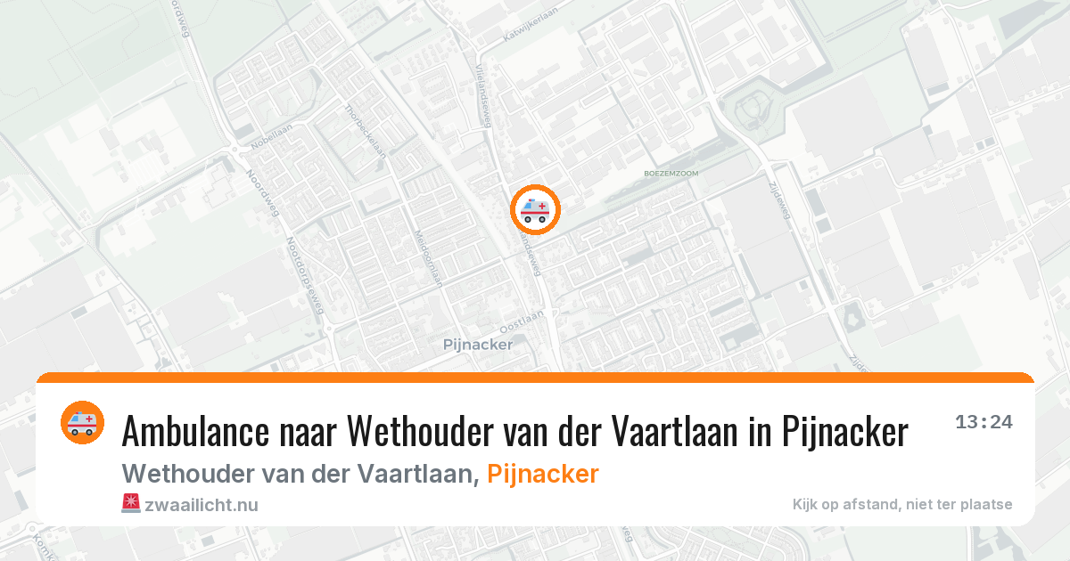 Ambulance naar Wethouder van der Vaartlaan in Pijnacker — 12 jul 2026