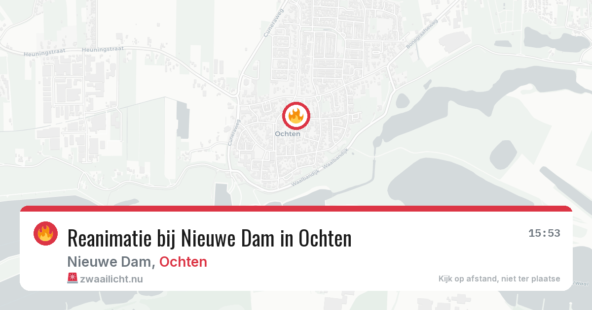 Reanimatie bij Nieuwe Dam in Ochten — 18 jul 2026