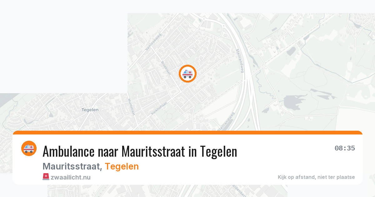 Ambulance naar Mauritsstraat in Tegelen — 25 mei 2026