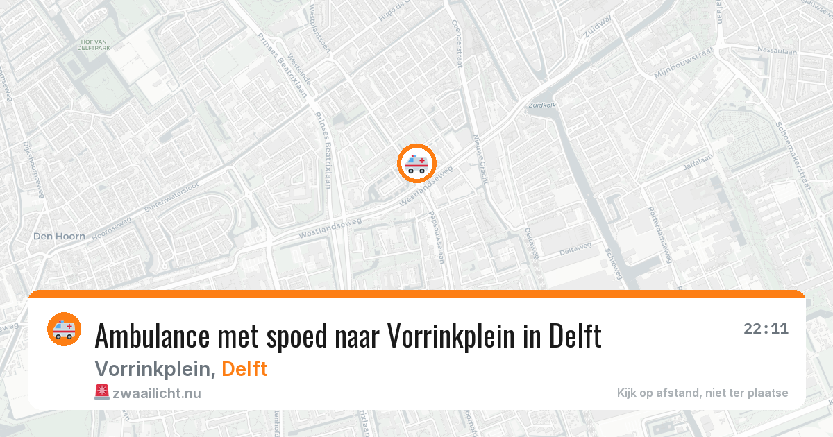 Ambulance met spoed naar Vorrinkplein in Delft — 9 feb 2026