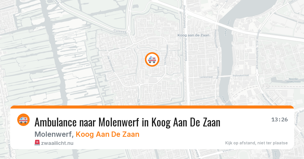Ambulance naar Molenwerf in Koog Aan De Zaan — 9 jul 2026