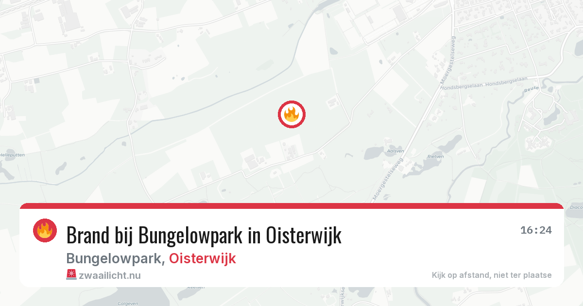 Brand bij Bungelowpark in Oisterwijk — 19 jul 2026