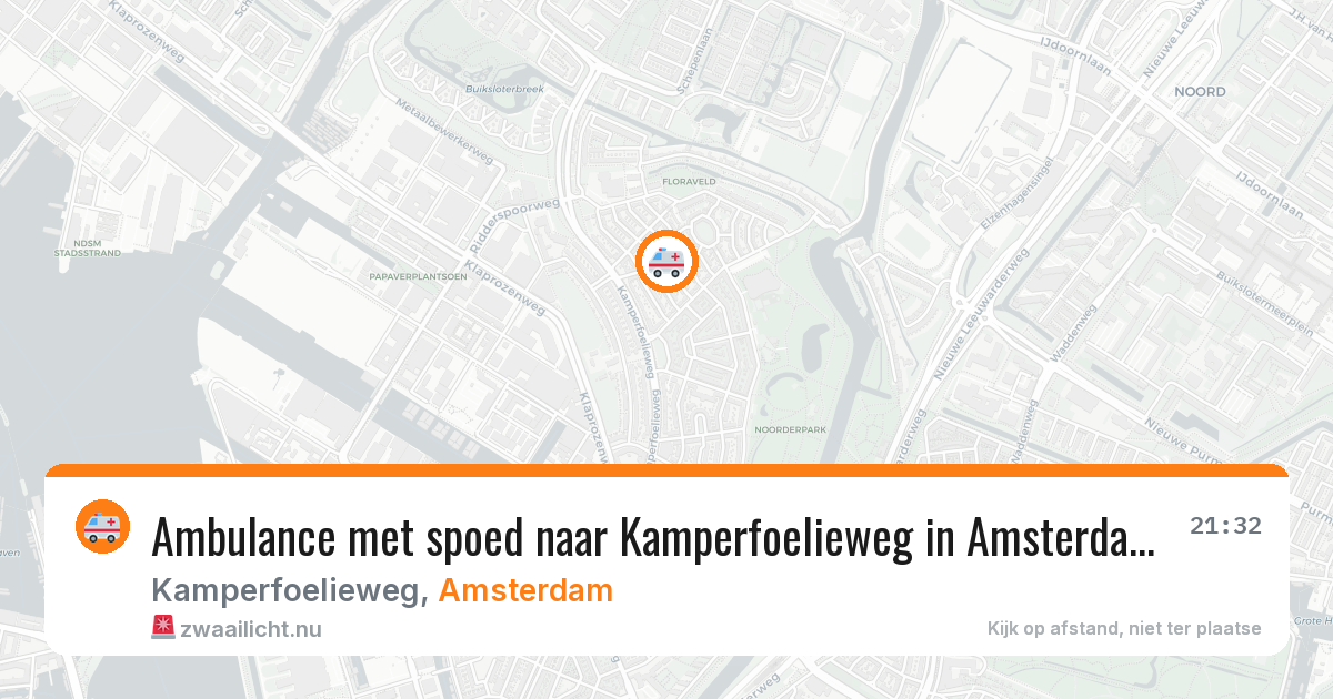 Ambulance met spoed naar Kamperfoelieweg in Amsterdam — 20 mei 2026
