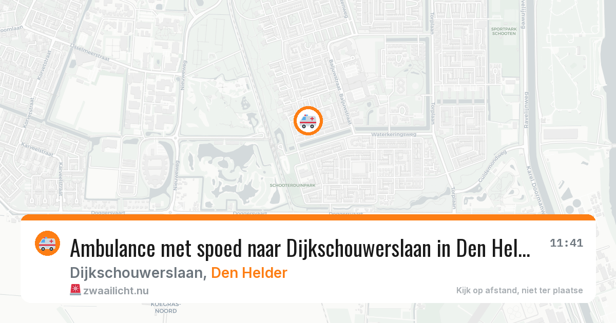 Ambulance met spoed naar Dijkschouwerslaan in Den Helder — 7 mei 2026