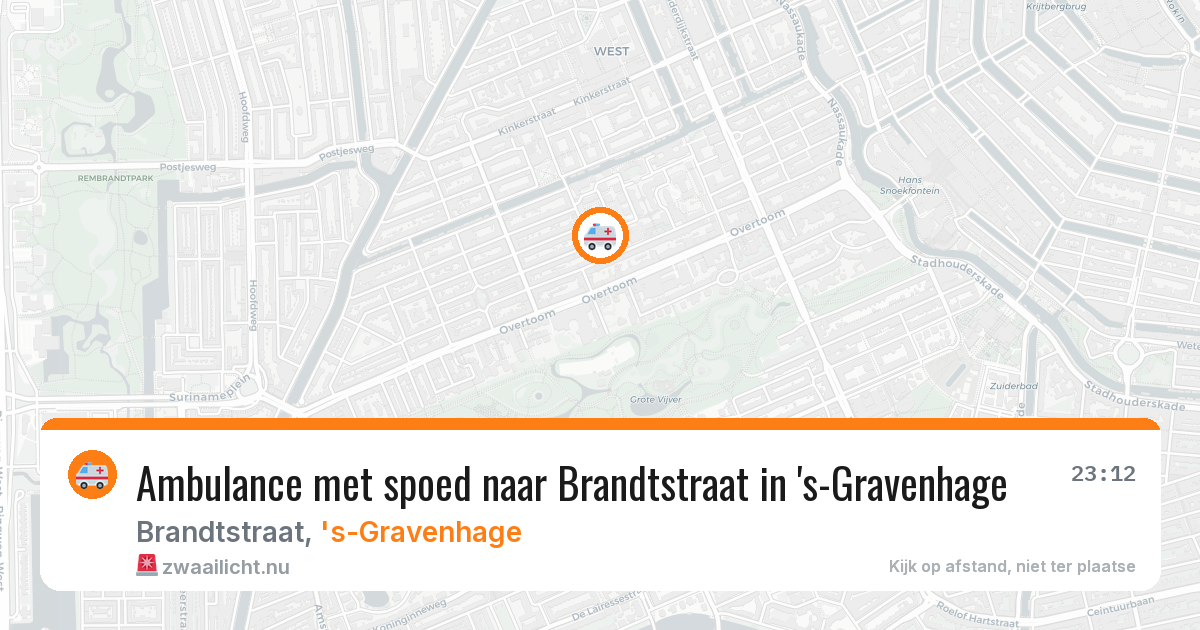 Ambulance met spoed naar Brandtstraat in 's-Gravenhage — 24 mrt 2026