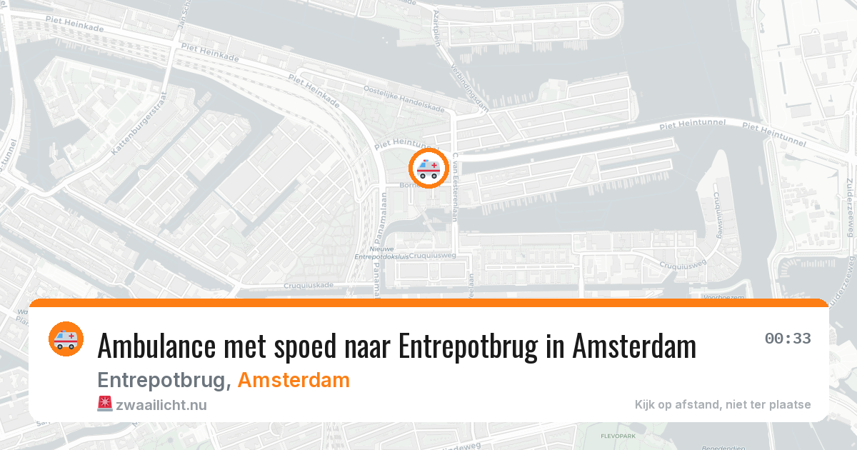 Ambulance met spoed naar Entrepotbrug in Amsterdam — 16 jul 2026