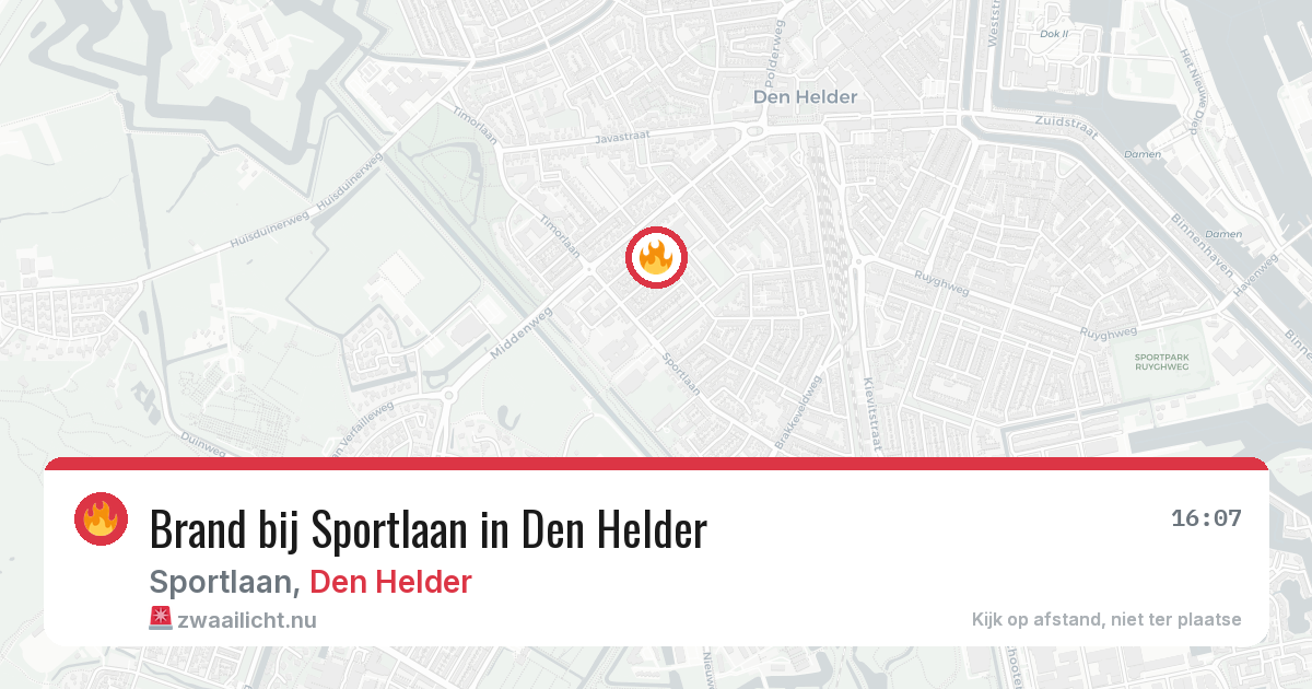Brand bij Sportlaan in Den Helder — 2 jun 2026