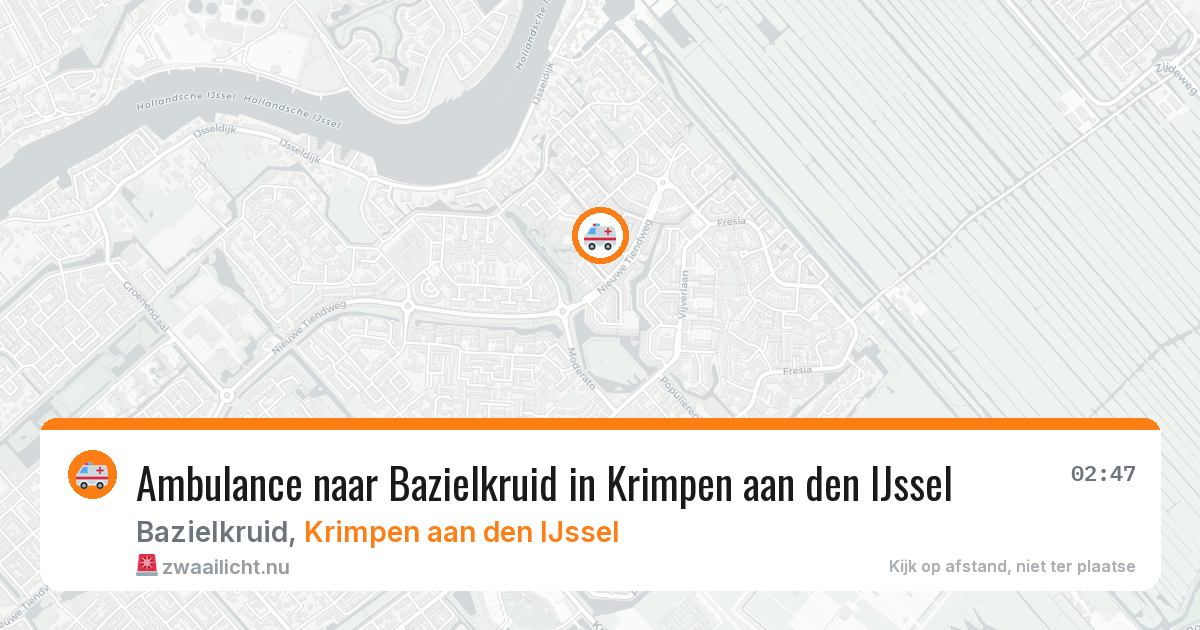 Ambulance naar Bazielkruid in Krimpen aan den IJssel — 14 mei 2026