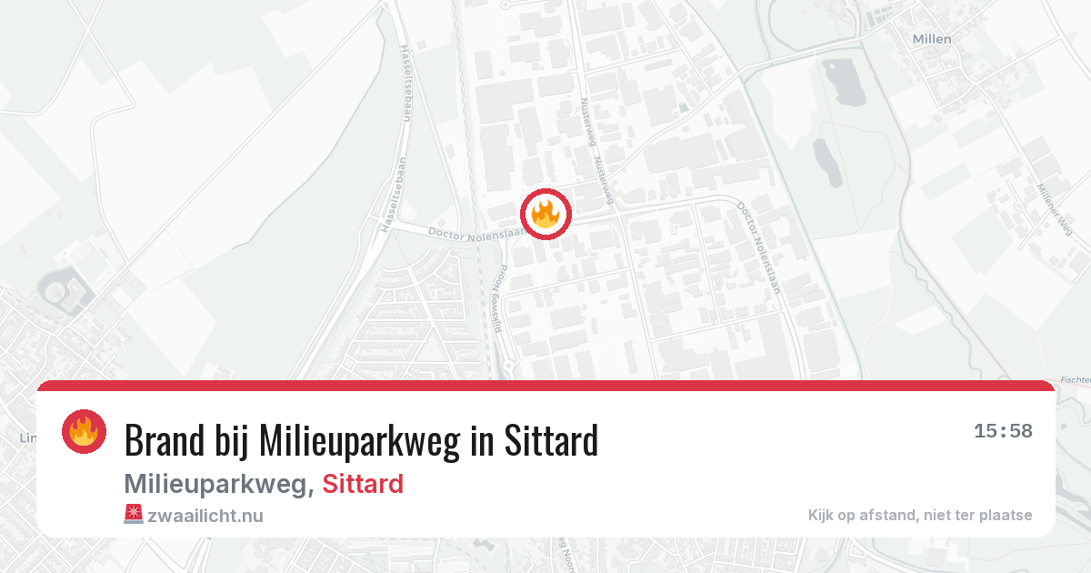 Brand bij Milieuparkweg in Sittard — 9 mei 2026