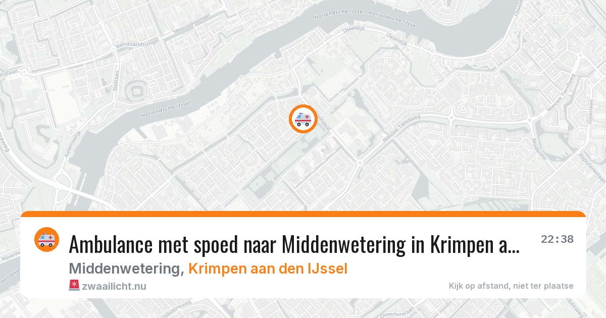 Ambulance met spoed naar Middenwetering in Krimpen aan den IJssel — 24 jul 2026