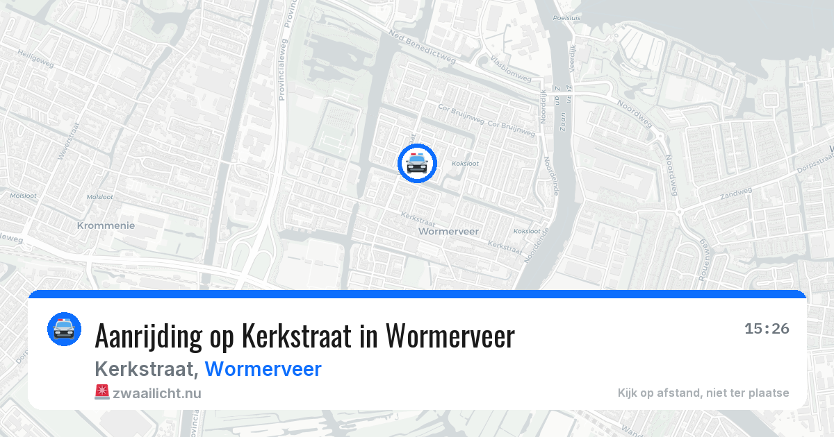 Aanrijding op Kerkstraat in Wormerveer — 9 jul 2026