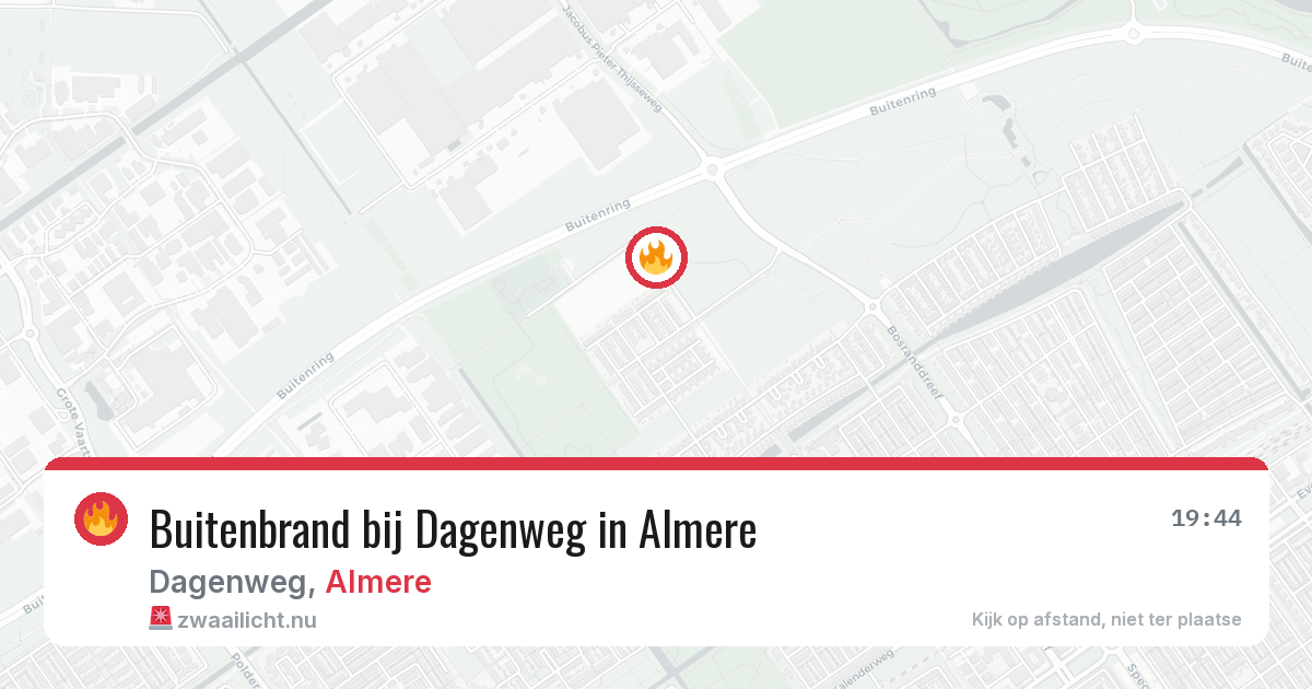 Buitenbrand bij Dagenweg in Almere — 8 jul 2026