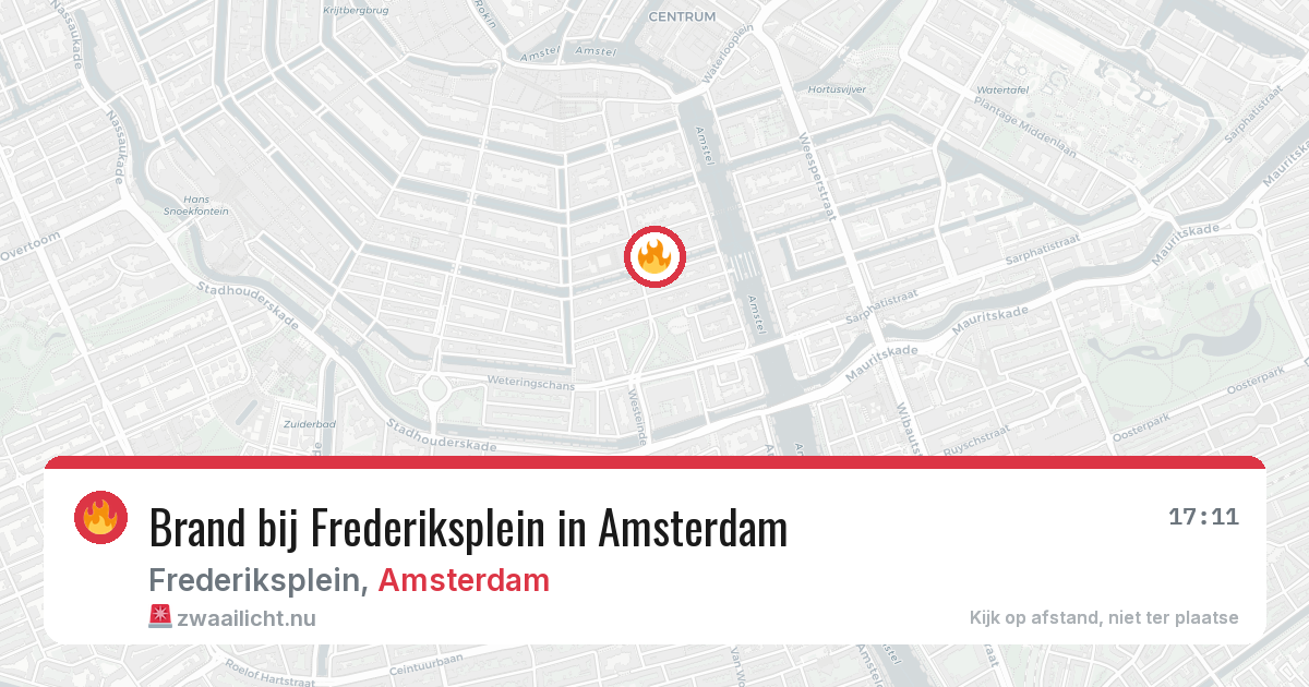 Brand bij Frederiksplein in Amsterdam — 14 jul 2026