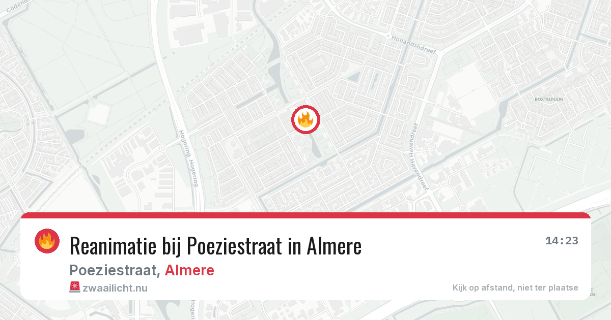 Reanimatie bij Poeziestraat in Almere — 6 apr 2026
