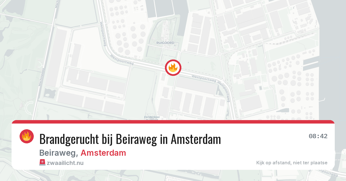 Brandgerucht bij Beiraweg in Amsterdam — 8 mrt 2026