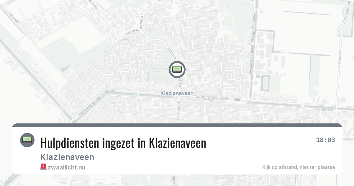 Hulpdiensten ingezet in Klazienaveen — 3 mrt 2026 | 🚨 Zwaailicht.nu