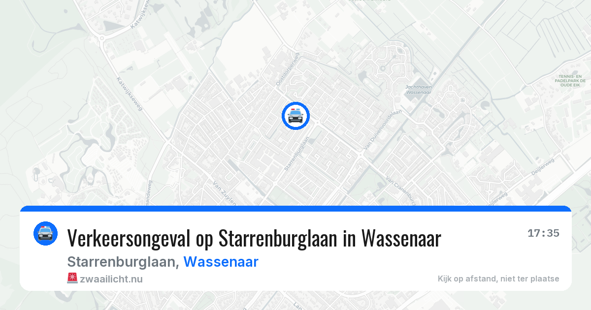 Verkeersongeval op Starrenburglaan in Wassenaar — 17 jul 2026