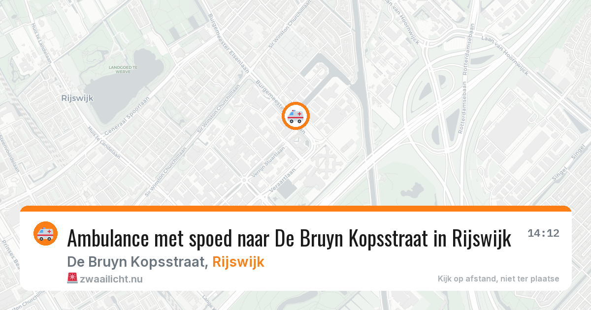 Ambulance met spoed naar De Bruyn Kopsstraat in Rijswijk — 10 jul 2026