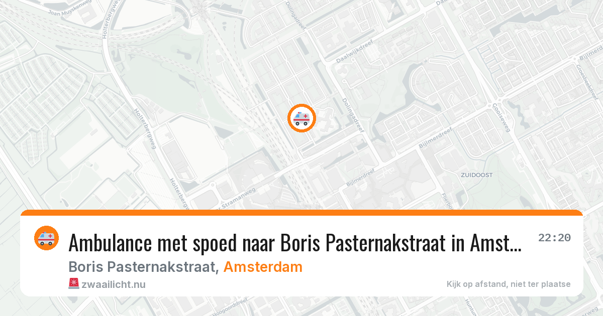 Ambulance met spoed naar Boris Pasternakstraat in Amsterdam — 21 mrt 2026