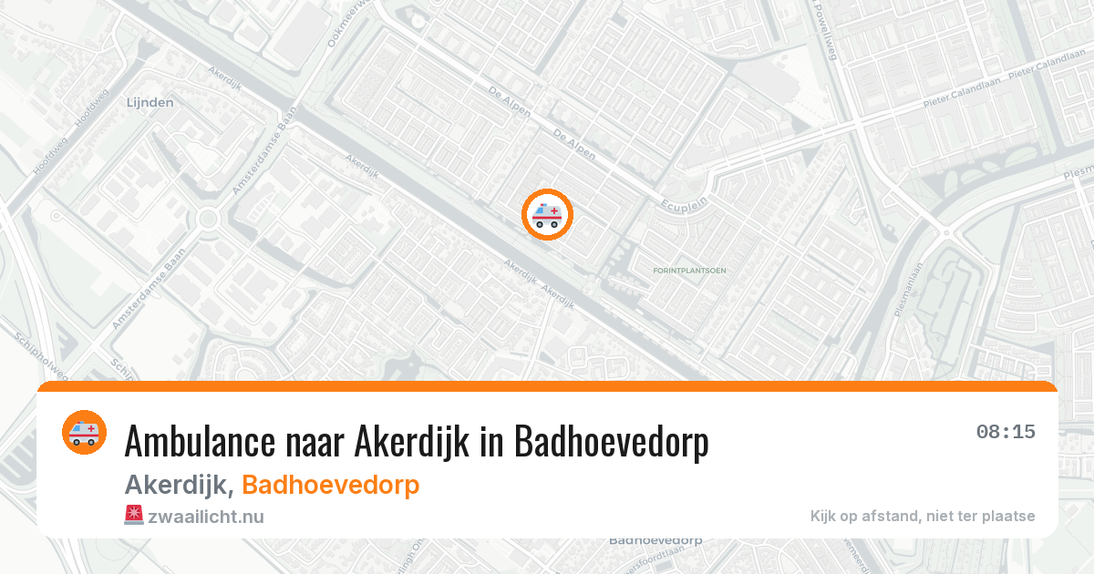 Ambulance naar Akerdijk in Badhoevedorp — 24 jul 2026