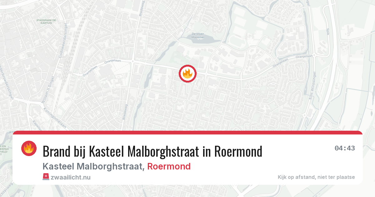 Brand bij Kasteel Malborghstraat in Roermond — 20 mrt 2026