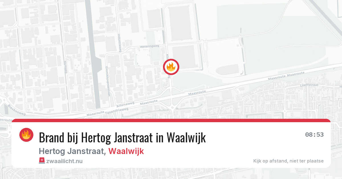 Brand bij Hertog Janstraat in Waalwijk — 20 mrt 2026
