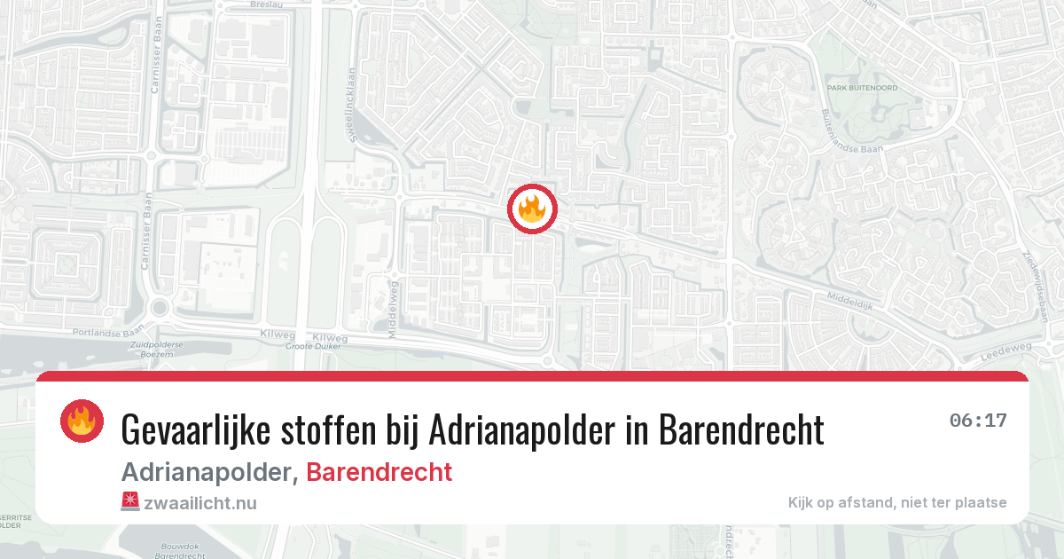 Gevaarlijke stoffen bij Adrianapolder in Barendrecht — 27 mrt 2026