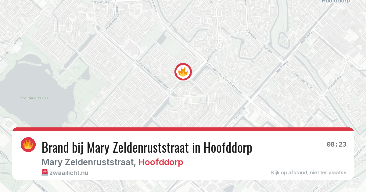 Brand bij Mary Zeldenruststraat in Hoofddorp — 12 mei 2026