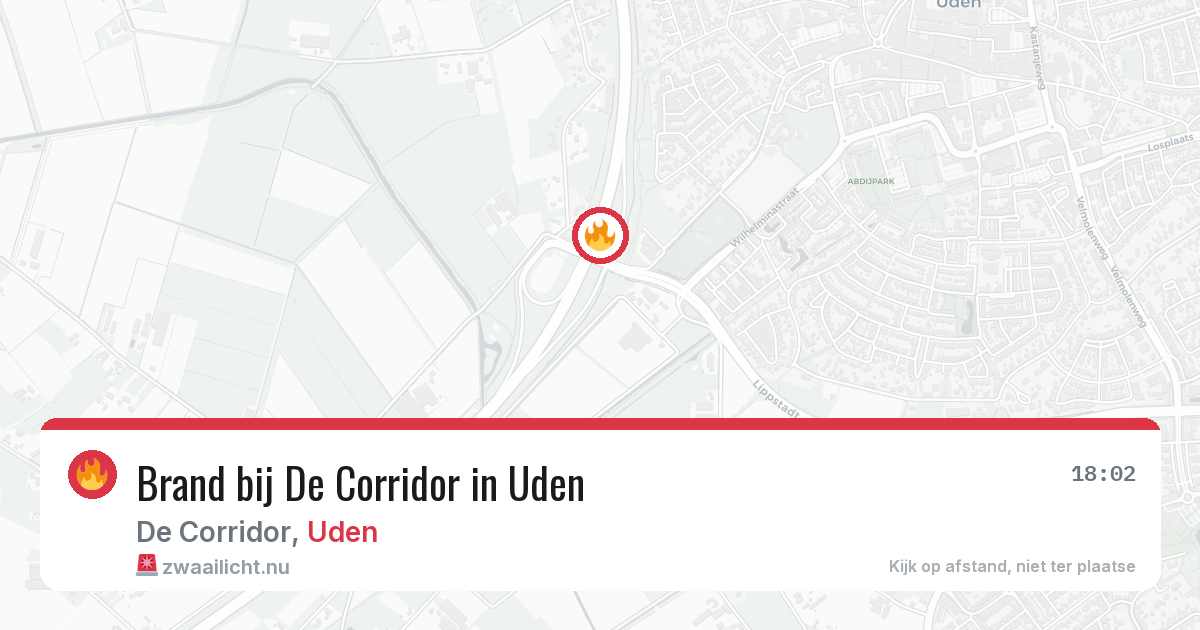 Brand bij De Corridor in Uden — 21 mrt 2026