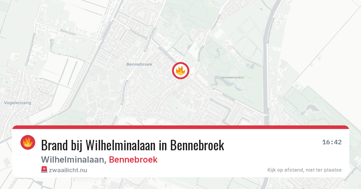 Brand bij Wilhelminalaan in Bennebroek — 25 jul 2026