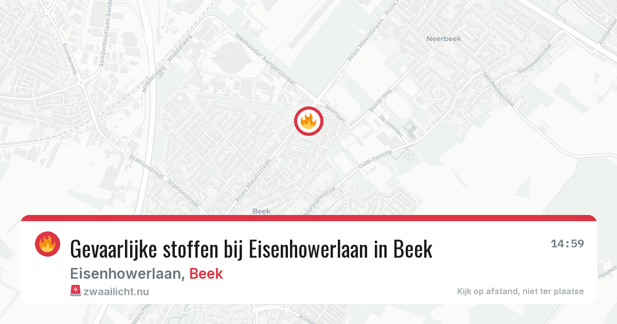 Gevaarlijke stoffen bij Eisenhowerlaan in Beek — 8 jun 2026