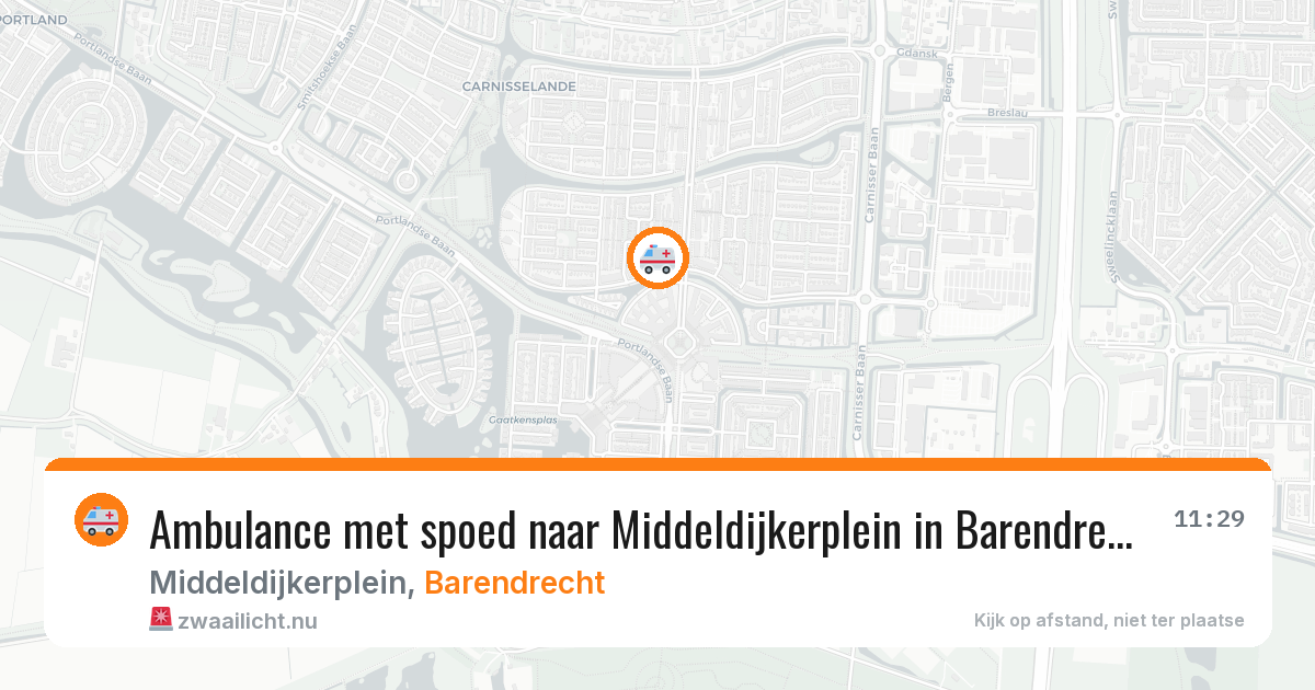 Ambulance met spoed naar Middeldijkerplein in Barendrecht — 5 mei 2026