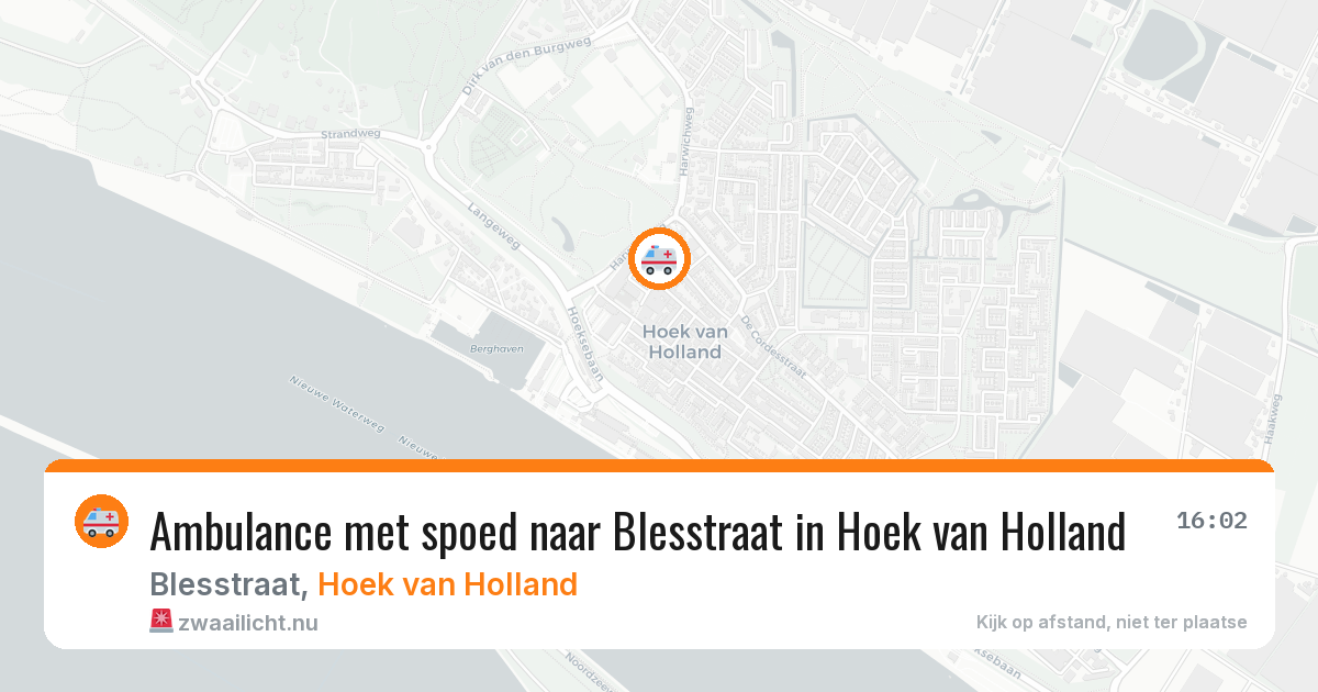 Ambulance met spoed naar Blesstraat in Hoek van Holland — 1 mei 2026