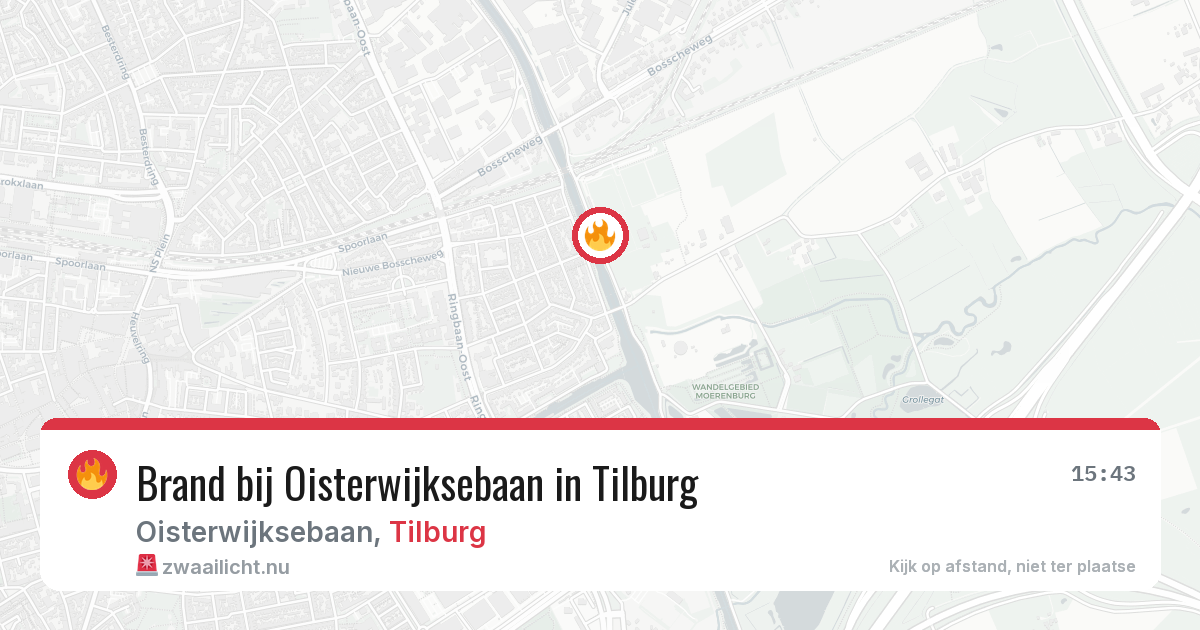 Brand bij Oisterwijksebaan in Tilburg — 29 apr 2026