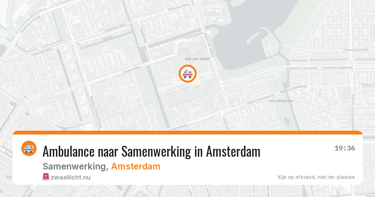 Ambulance naar Samenwerking in Amsterdam — 12 jul 2026