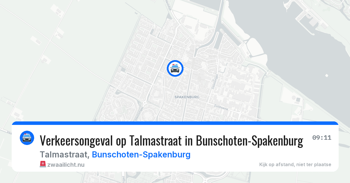 Verkeersongeval op Talmastraat in Bunschoten-Spakenburg — 23 jul 2026
