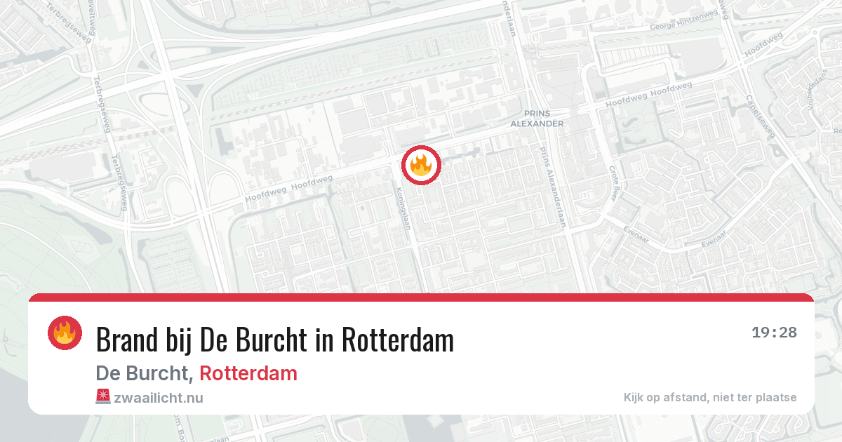 Brand bij De Burcht in Rotterdam — 19 mrt 2026