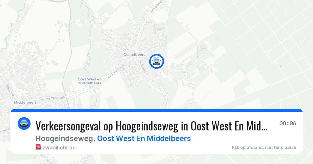 Verkeersongeval op Hoogeindseweg in Oost West En Middelbeers — 19 mrt 2026