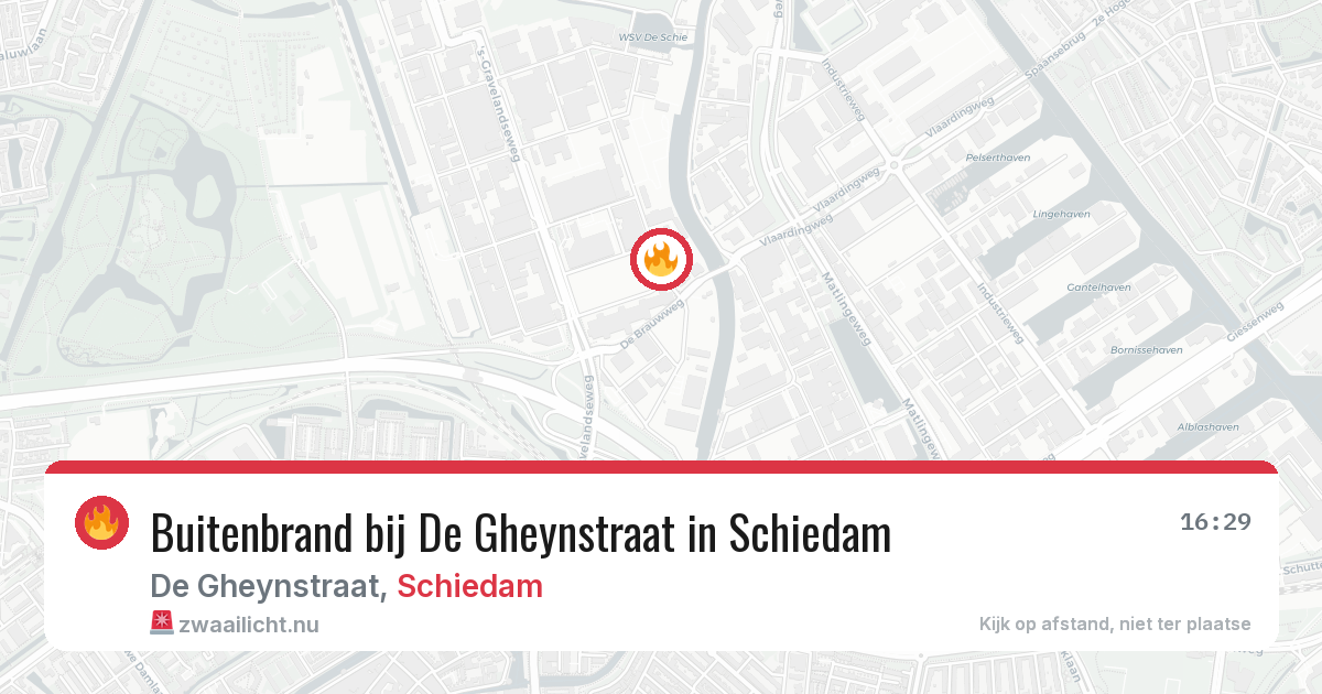 Buitenbrand bij De Gheynstraat in Schiedam — 29 mei 2026