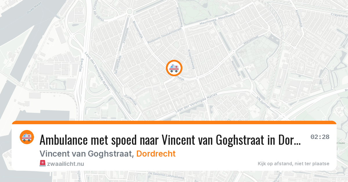 Ambulance met spoed naar Vincent van Goghstraat in Dordrecht — 15 jul 2026