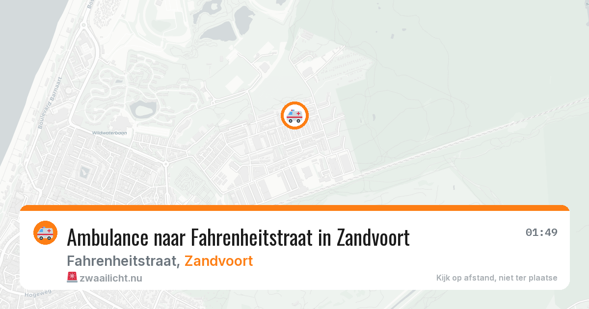 Ambulance naar Fahrenheitstraat in Zandvoort — 27 mei 2026